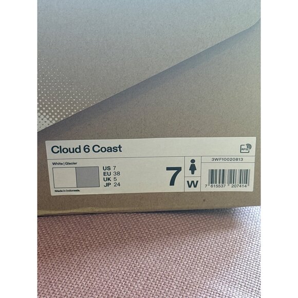 On Cloud 6 Coast Sneakers in White & Glacier 7 With Box Womens Athletic Shoes - Picture 13 of 16